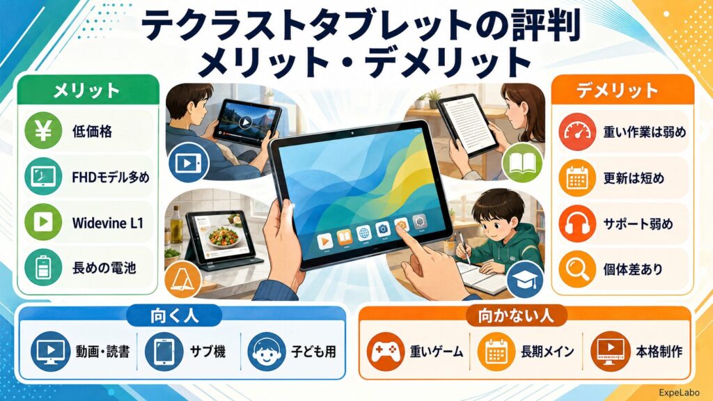 テクラストタブレットの評判を徹底分析！メリット・デメリット