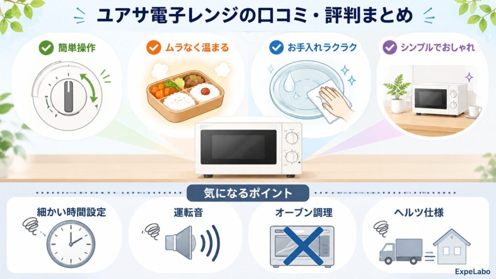 ユアサ電子レンジの口コミ・評判まとめ
