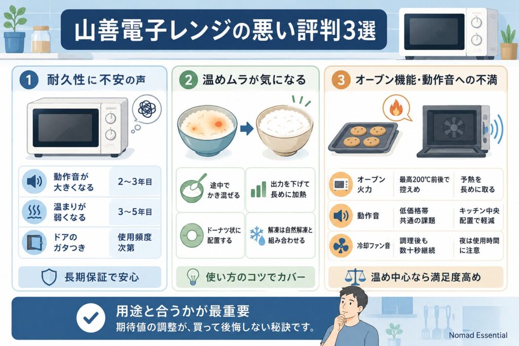 山善電子レンジの悪い評判3選