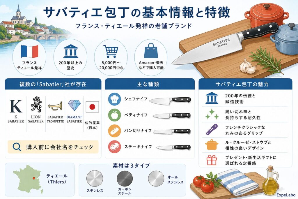 サバティエ包丁の基本情報と特徴