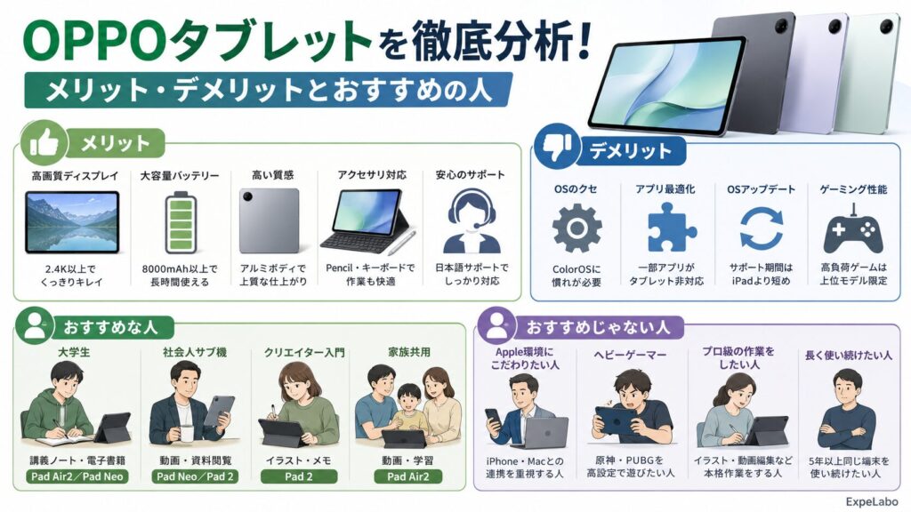 OPPOタブレットを徹底分析!メリット・デメリット
