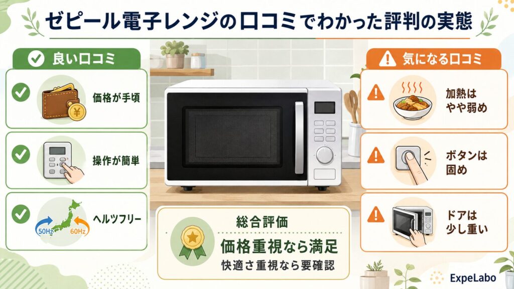 ゼピール電子レンジの口コミでわかった評判の実態