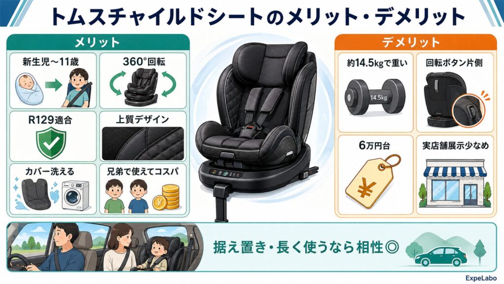 トムスチャイルドシートのメリット・デメリットを徹底分析