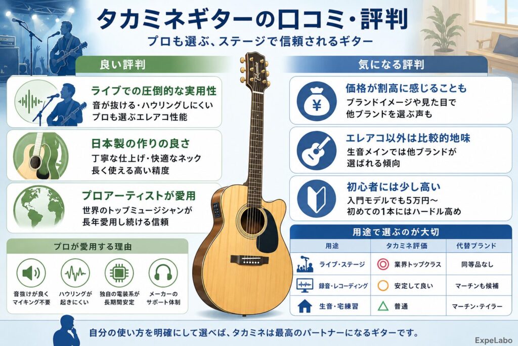 タカミネギターの口コミ・評判