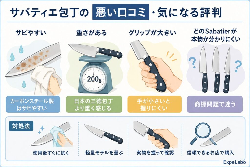 サバティエ包丁の悪い口コミ・気になる評判