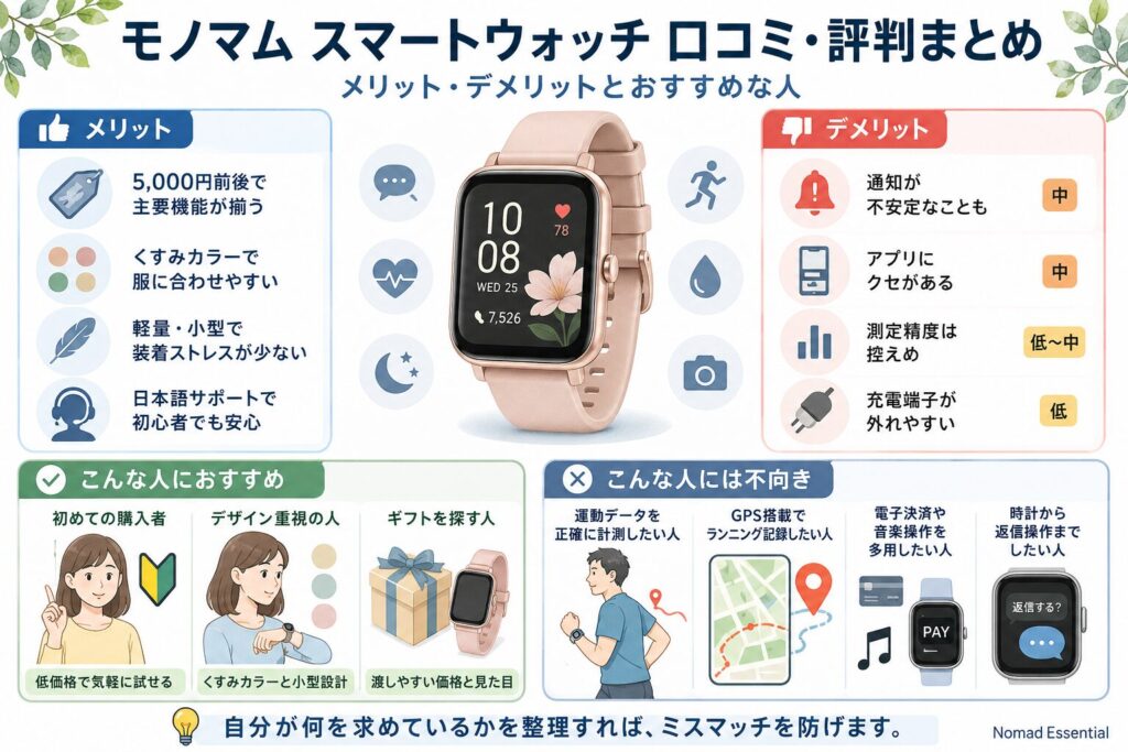 モノマム スマートウォッチの口コミ・評判を徹底分析