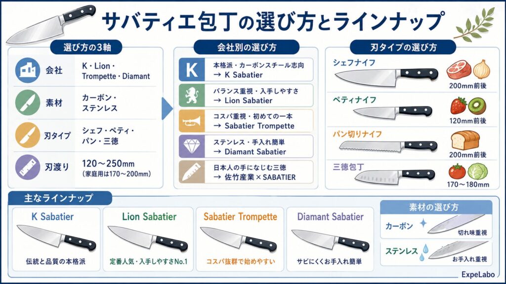 サバティエ包丁の選び方とラインナップ
