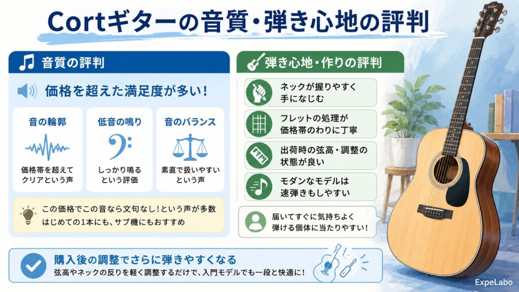 Cortギターの音質・弾き心地の評判