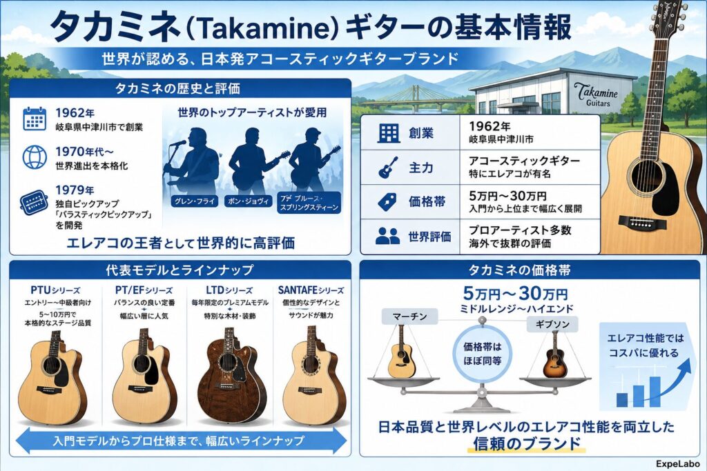 タカミネ(Takamine)ギターの基本情報