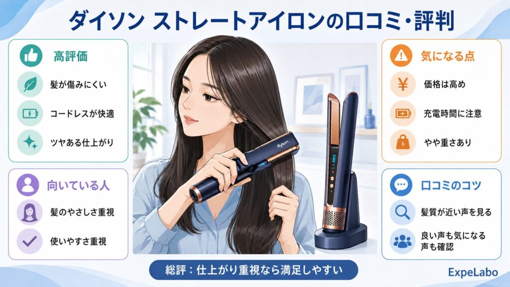 ダイソン ストレートアイロンの口コミ・評判は？