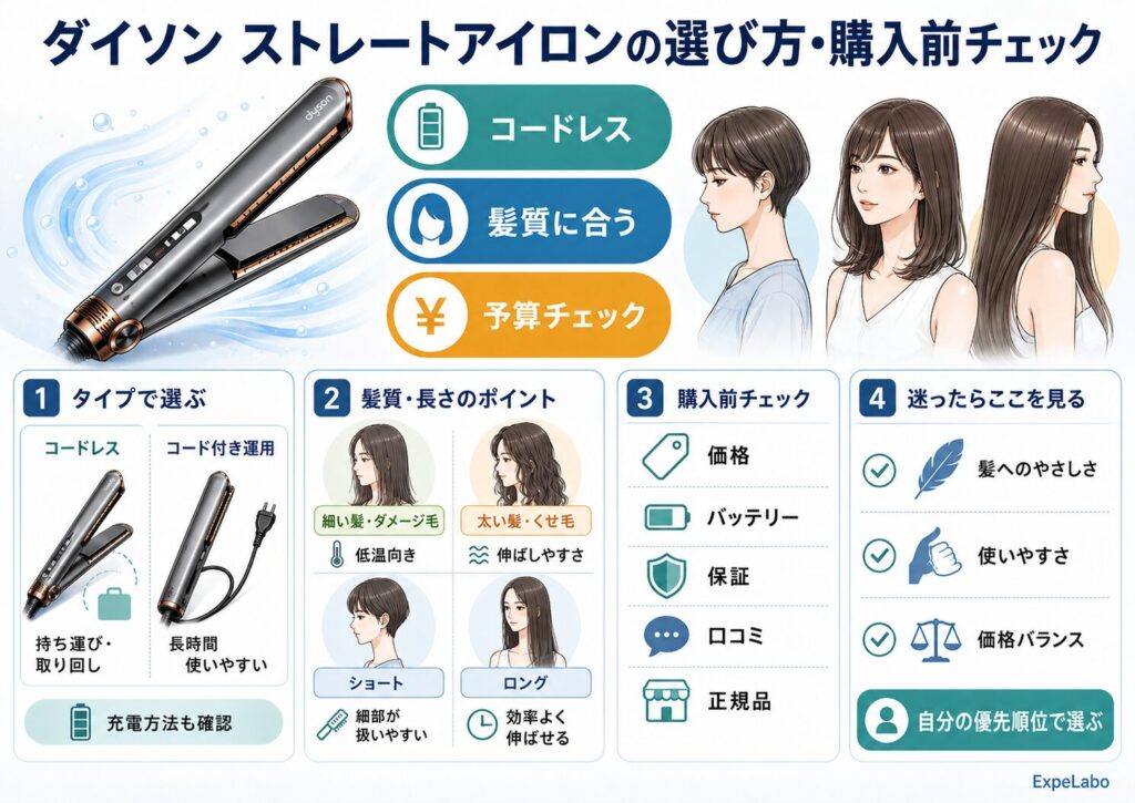 ダイソン ストレートアイロンの選び方・購入前のチェック