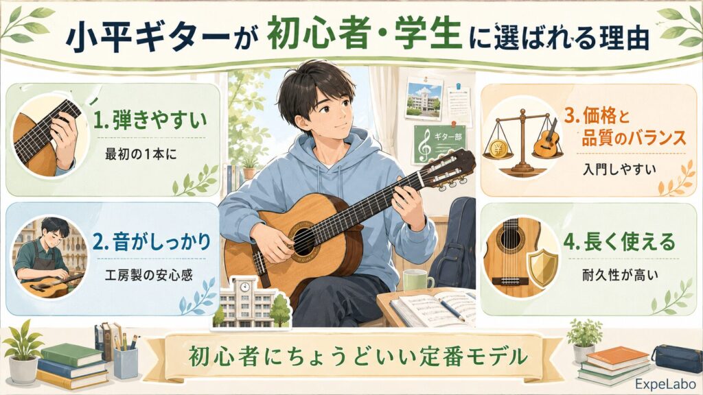 小平ギターが初心者・学生に選ばれる理由
