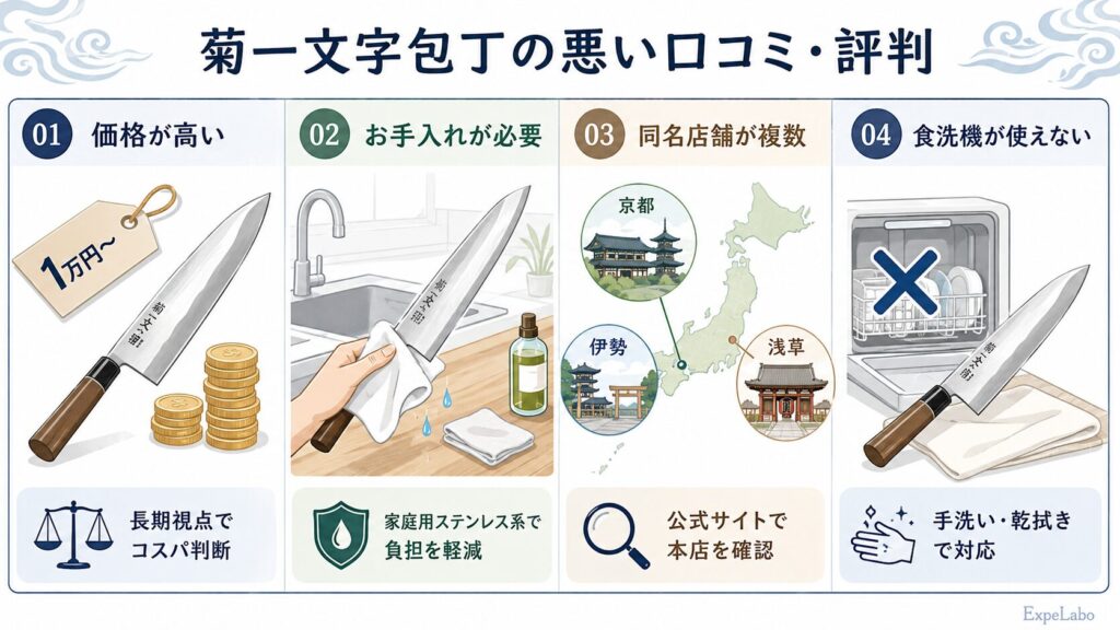 菊一文字包丁の悪い口コミ・評判