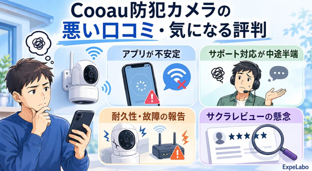 Cooau防犯カメラの悪い口コミ・気になる評判