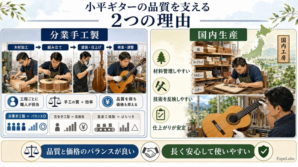 国内生産にこだわる分業手工製の品質
