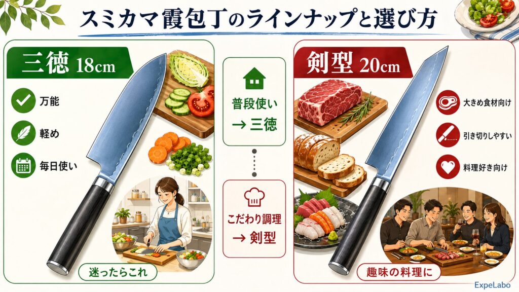 スミカマ霞包丁のラインナップと選び方