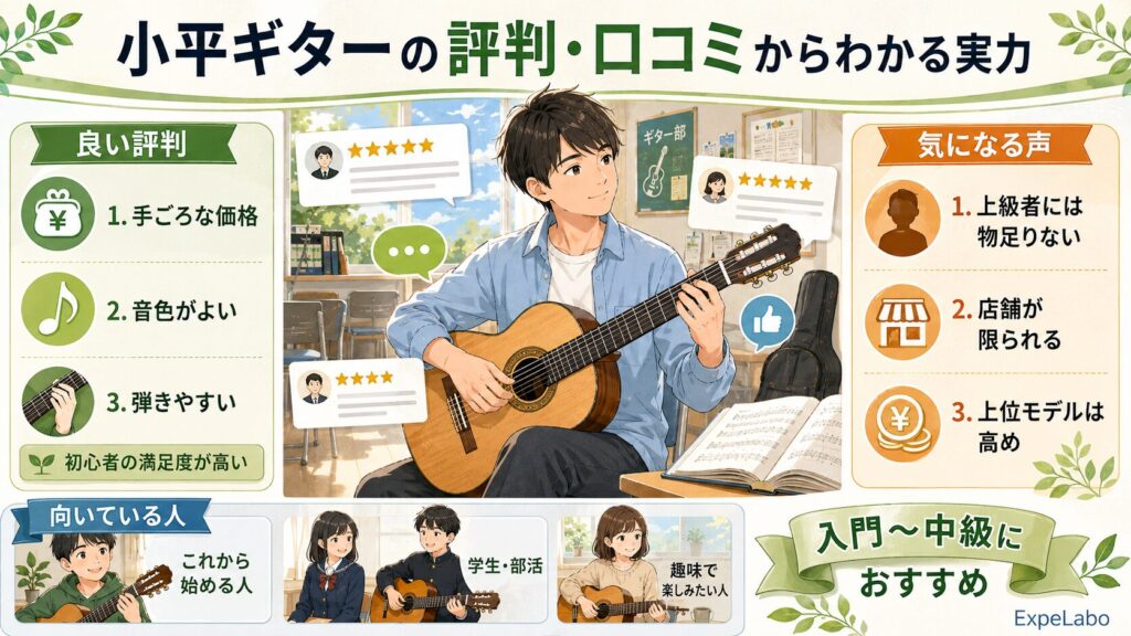 小平ギターの評判・口コミからわかる実力